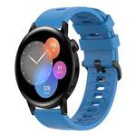 For Huawei Watch 3 22MM Solid Color Soft Silicone Watch Band(Blue)