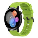 For Huawei Watch 3 22MM Solid Color Soft Silicone Watch Band(Lime Green)