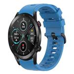 For Honor Magic Watch 2 46mm 22MM Solid Color Soft Silicone Watch Band(Blue)