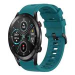 For Honor Magic Watch 2 46mm 22MM Solid Color Soft Silicone Watch Band(Green)