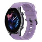 For Amazfit GTR 3 22mm Solid Color Soft Silicone Watch Band(Purple)