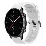 For Amazfit GTR 2e 22mm Solid Color Soft Silicone Watch Band(White)