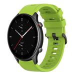 For Amazfit GTR 2e 22mm Solid Color Soft Silicone Watch Band(Lime Green)