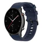 For Amazfit GTR 2e 22mm Solid Color Soft Silicone Watch Band(Midnight Blue)