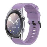 For Samsung Galaxy Watch3 45mm 22mm Solid Color Soft Silicone Watch Band(Purple)
