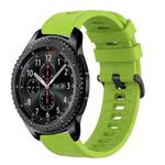 For Samsung Gear S3 Frontier 22mm Solid Color Soft Silicone Watch Band(Lime Green)