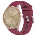 For Garmin Vivomove 3S 18mm Solid Color Silicone Watch Band(Wine Red)
