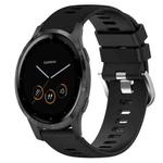 For Garmin Vivoactive 4S 18mm Solid Color Silicone Watch Band(Black)