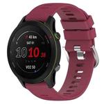 For GarminActive S 18mm Solid Color Silicone Watch Band(Wine Red)