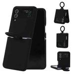 For Samsung Galaxy Flip 4 Silicone Integrated Ring Buckle Phone Case(Black)