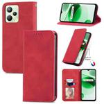 For Realme C35 Retro Skin Feel Magnetic Leather Phone Case(Red)