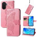 For Huawei Enjoy 50 Butterfly Love Flower Embossed Flip Leather Phone Case(Pink)