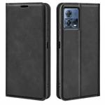 For Motorola Moto S30 Pro Retro-skin Magnetic Suction Leather Phone Case(Black)