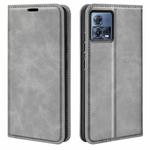 For Motorola Moto S30 Pro Retro-skin Magnetic Suction Leather Phone Case(Grey)