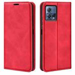 For Motorola Moto S30 Pro Retro-skin Magnetic Suction Leather Phone Case(Red)