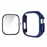 For Apple Watch Ultra 49mm ENKAY 2 in 1 PC Case + Full Coverage 9H Tempered Glass Film(Dark Blue)