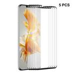 For Huawei Mate 50 Pro 5pcs ENKAY 3D Curved Heat Bending Explosion-proof Tempered Glass Full  Film