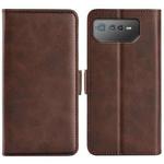 For Asus ROG Phone 6 Dual-side Magnetic Buckle Horizontal Flip Leather Phone Case(Brown)