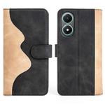 For vivo Y02s Stitching Horizontal Flip Leather Phone Case(Black)