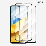 For Xiaomi Poco M5 2pcs ENKAY Full Glue 0.26mm 9H 2.5D Tempered Glass Full Film