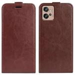 For Motorola Moto G32 R64 Texture Vertical Flip Leather Phone Case(Brown)