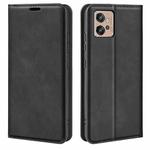 For Motorola Moto G32 Retro-skin Magnetic Suction Leather Phone Case(Black)