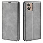 For Motorola Moto G32 Retro-skin Magnetic Suction Leather Phone Case(Grey)