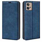 For Motorola Moto G32 Retro-skin Magnetic Suction Leather Phone Case(Dark Blue)