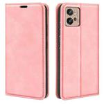 For Motorola Moto G32 Retro-skin Magnetic Suction Leather Phone Case(Pink)