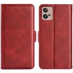 For Motorola Moto G32 Dual-side Magnetic Buckle Leather Phone Case(Red)