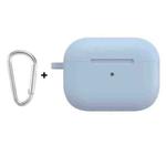 For Apple AirPods Pro 2 2022 ENKAY Thickened Silicone Protective Case with Keychain(Light Blue)