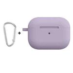For Apple AirPods Pro 2 2022 ENKAY Thickened Silicone Protective Case with Keychain(Lavender Purple)