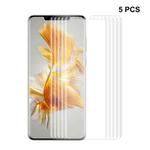 For Huawei Mate 50 Pro 5pcs ENKAY 3D Curved Full Coverage PET Hot Bending Soft HD Flim