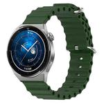 For Huawei Watch GT3 Pro 46mm 22mm Ocean Style Silicone Solid Color Watch Band(Army Green)