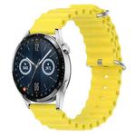 For Huawei Watch GT3 46mm 22mm Ocean Style Silicone Solid Color Watch Band(Yellow)