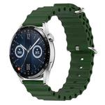 For Huawei Watch GT3 46mm 22mm Ocean Style Silicone Solid Color Watch Band(Army Green)