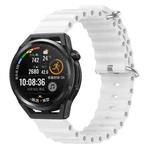 For Huawei Watch GT Runner 22mm Ocean Style Silicone Solid Color Watch Band(White)