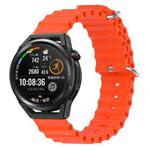 For Huawei Watch GT Runner 22mm Ocean Style Silicone Solid Color Watch Band(Orange)