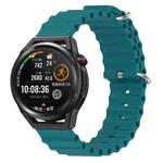 For Huawei Watch GT Runner 22mm Ocean Style Silicone Solid Color Watch Band(Green)