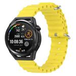 For Huawei Watch GT Runner 22mm Ocean Style Silicone Solid Color Watch Band(Yellow)