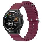 For Huawei Watch GT Runner 22mm Ocean Style Silicone Solid Color Watch Band(Wine Red)