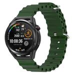 For Huawei Watch GT Runner 22mm Ocean Style Silicone Solid Color Watch Band(Army Green)