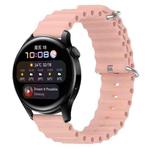 For Huawei Watch 3 22mm Ocean Style Silicone Solid Color Watch Band(Pink)