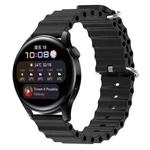 For Huawei Watch 3 22mm Ocean Style Silicone Solid Color Watch Band(Black)