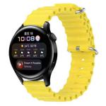 For Huawei Watch 3 22mm Ocean Style Silicone Solid Color Watch Band(Yellow)