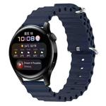 For Huawei Watch 3 22mm Ocean Style Silicone Solid Color Watch Band(Dark Blue)