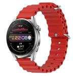 For Huawei Watch 3 Pro 22mm Ocean Style Silicone Solid Color Watch Band(Red)
