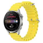 For Huawei Watch 3 Pro 22mm Ocean Style Silicone Solid Color Watch Band(Yellow)
