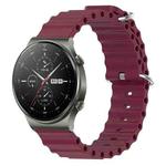 For Huawei GT2 Pro 22mm Ocean Style Silicone Solid Color Watch Band(Wine Red)