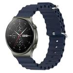 For Huawei GT2 Pro 22mm Ocean Style Silicone Solid Color Watch Band(Dark Blue)